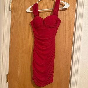 Windsor Red Ruched Dress